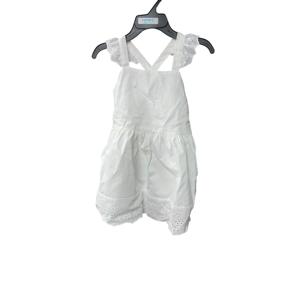 Carter's Girl Dress 2T White‎ Eyelet Ruffle Summer Dress NWT